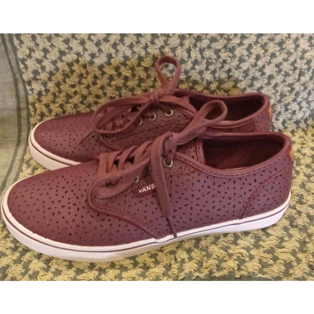 Vans Shoes Ultracush Laser Cut Sneaker Burgundy Perforated Women's Size 6  sb4